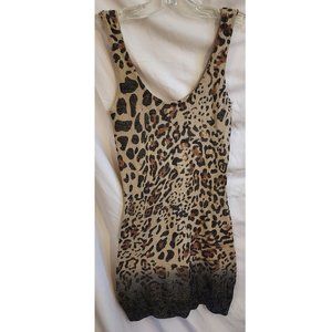 Vintage Bodycon Shimmer Cheetah Print Dress
